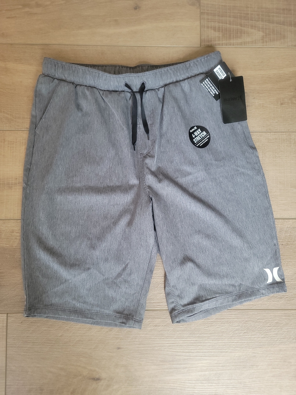 NWT Hurley Hybrid Shorts 4-Way Stretch Gray XL Beachwear Surfcore